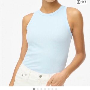 J. Crew Factory Light Blue Ribbed High-Neck Tank
